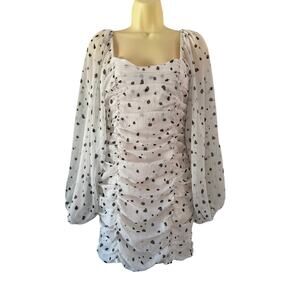 ASOS Design Dalmatian Print Ruched Mini Dress Women’s Size 6